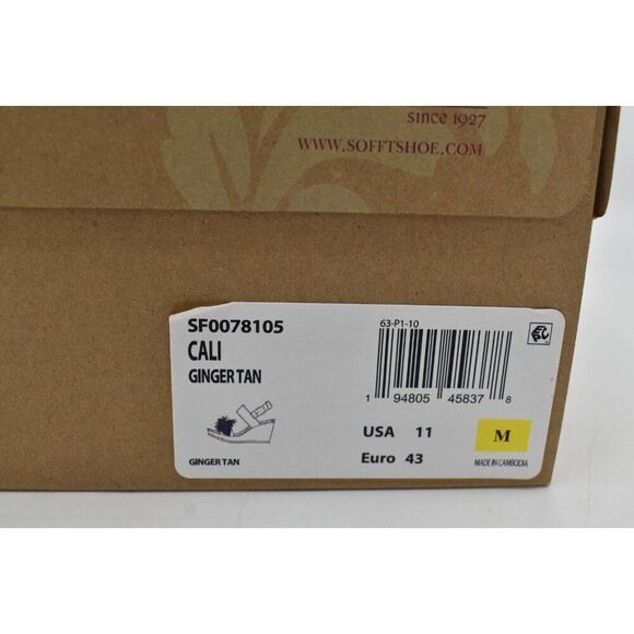 Sofft Womens Size 11 Cali Ginger Tan Suede Wedge Open Toe Floral Sandals Shoes - Picture 13 of 13